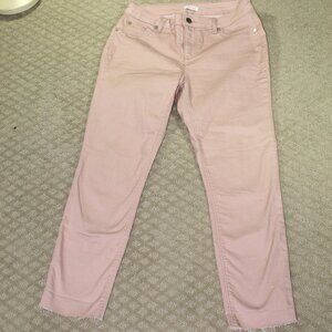 Lascana Women's Size 6 Blush Pink Skinny Raw Hem Ankle Jeans